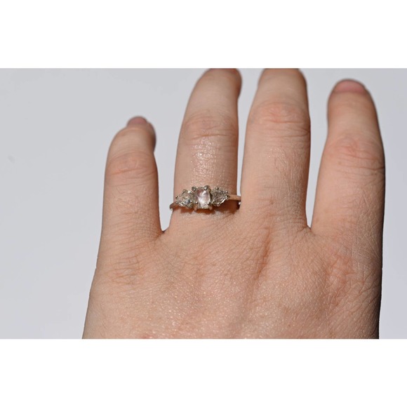 Unique One of a Kind Three Stone Raw Diamond Engagement Ring - Picture 3 of 5